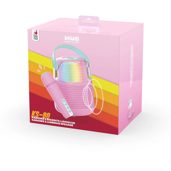 Høyttaler Karaoke Kit Mic LED Rosa (Bilde 9 av 9)