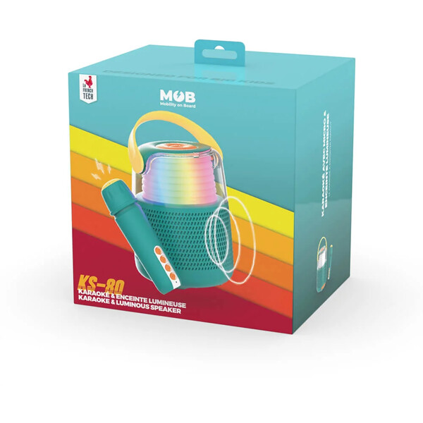 Høyttaler Karaoke Kit Mic LED Blå (Bilde 9 av 9)