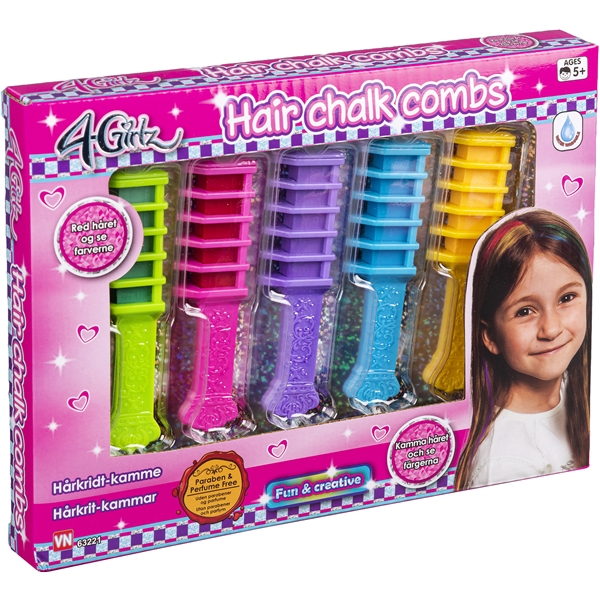 4 Girlz Hair Crayon kammer 5 stk