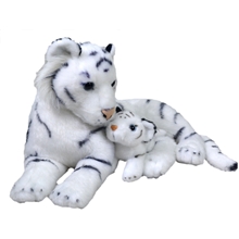 Wild Republic Mom & Baby Hvit Tiger 38 cm