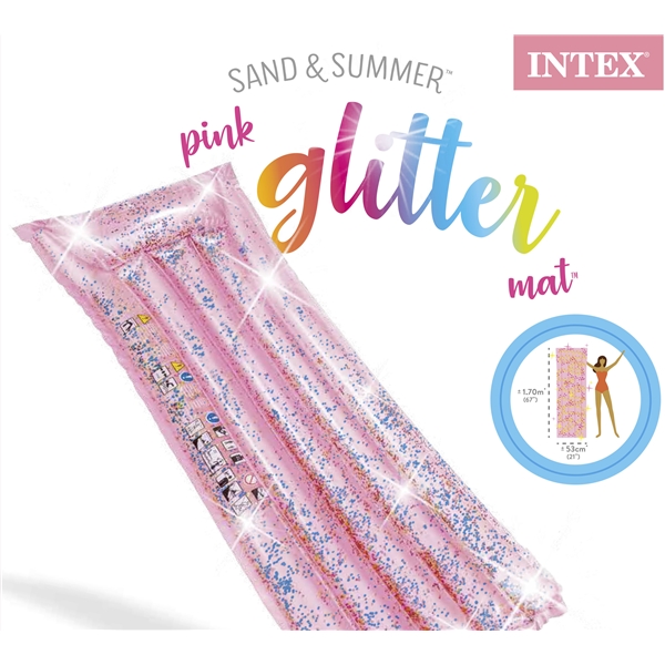 INTEX Bademadrass Rosa Glitter (Bilde 2 av 2)